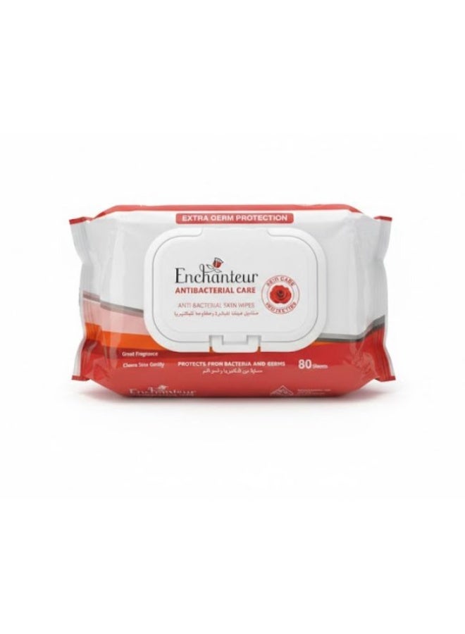 Enchanteur Fine Floral Fragrance Anti-Bacterial Skin Wipes | White | Pack of 80 - Image 1